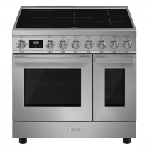 Piano de cuisson Portofino 90cm 2 fours électriques / 5 foyers induction Inox - SMEG Elite Réf. CPF92IMX