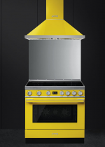 Piano de cuisson Portofino 90cm four électrique multifonction pyrolyse 126l / 5 foyers induction Jaune - SMEG Réf. CPF9IPYW