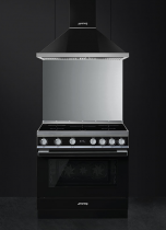 Piano de cuisson Portofino 90cm four électrique multifonction pyrolyse 126l / 5 foyers induction Noir - SMEG Réf. CPF9IPBL