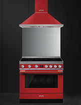 Piano de cuisson Portofino 90cm four électrique multifonction pyrolyse 126l / 5 foyers induction Rouge - SMEG Réf. CPF9IPR