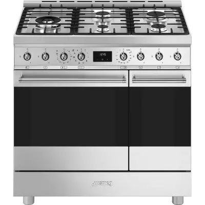 Piano de cuisson Sinfonia 2 fours / 5 foyers gaz A Inox  - SMEG R�f. C92GPX2