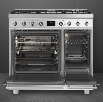 Piano de cuisson Sinfonia 2 fours / 5 foyers gaz A Inox  - SMEG Réf. C92GPX2