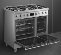 Piano de cuisson Sinfonia 2 fours / 5 foyers gaz A Inox  - SMEG Réf. C92GPX2