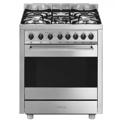 Piano de cuisson Sinfonia 70cm Four multifonction Vapor Clean / 5 foyers gaz Inox - SMEG R�f. B71GMXI9