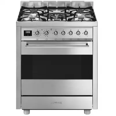 Piano de cuisson Sinfonia 70cm four pyrolyse 70l / 5 foyers gaz Inox - SMEG R�f. C7GPX9