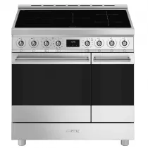 Piano de cuisson Sinfonia 90cm 2 fours &eacute;lectriques / 5 foyers induction A Inox - SMEG Elite R&eacute;f. C9IPX2