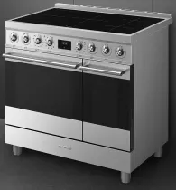 Piano de cuisson Sinfonia 90cm 2 fours &eacute;lectriques / 5 foyers induction A Inox - SMEG Elite R&eacute;f. C9IPX2