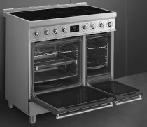 Piano de cuisson Sinfonia 90cm 2 fours &eacute;lectriques / 5 foyers induction A Inox - SMEG Elite R&eacute;f. C9IPX2