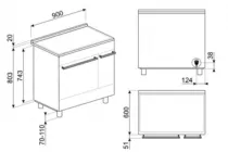 Piano de cuisson Sinfonia 90cm 2 fours &eacute;lectriques / 5 foyers induction A Noir mat - SMEG Elite R&eacute;f. C9IPN2