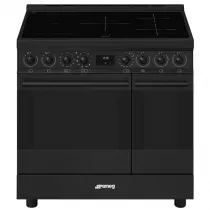 Piano de cuisson Sinfonia 90cm 2 fours &eacute;lectriques / 5 foyers induction A Noir mat - SMEG Elite R&eacute;f. C9IPN2