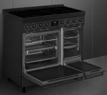 Piano de cuisson Sinfonia 90cm 2 fours &eacute;lectriques / 5 foyers induction A Noir mat - SMEG Elite R&eacute;f. C9IPN2