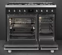 Piano de cuisson Sinfonia 90cm 2 fours &eacute;lectriques 5 foyers gaz Noir mat - SMEG Elite R&eacute;f. C9GPMB2