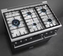 Piano de cuisson Sinfonia 90cm 2 fours &eacute;lectriques 5 foyers gaz Noir mat - SMEG Elite R&eacute;f. C9GPMB2