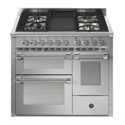 Piano de cuisson STEEL Ascot 100/3 100cm AQ10SFF-4T 3 fours / 4 foyers gaz en + plancha finition inox