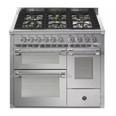 Piano de cuisson STEEL Ascot 100/3 100cm AQ10SFF-6W 3 fours / 6 foyers gaz en finition inox (autres coloris en option)