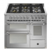 Piano de cuisson STEEL Ascot 100/3 100cm AQ10SFF-6W 3 fours / 6 foyers gaz en finition inox (autres coloris en option)