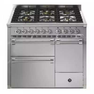 Piano de cuisson STEEL Ascot 100/3 Solid Door AQ10SFF-D-6W100cm 3 fours / 6 foyers gaz en finition inox 