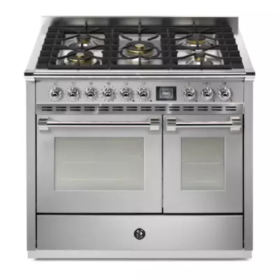 Piano de cuisson STEEL Ascot 100cm AQ10SF-4M 1 four combi steam + 1 four traditionnel / 5 foyers gaz en finition inox