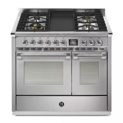 Piano de cuisson STEEL Ascot 100cm AQ10SF-4T 1 four combi steam + 1 four traditionnel / 6 foyers gaz en finition inox