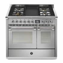 Piano de cuisson STEEL Ascot 100cm AQ10SF-4T 1 four combi steam + 1 four traditionnel / 6 foyers gaz en finition inox