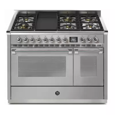 Piano de cuisson STEEL Ascot 120cm AQ12SF-6T 1 four combi steam + 1 four traditionnel / 6 gaz + plancha en finition inox