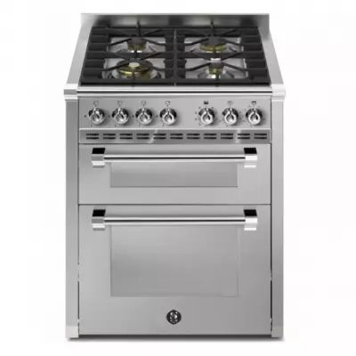 Piano de cuisson STEEL Ascot 70/2 70cm AQ7SF-4 1 four combi steam + 1 four pizza/grill / 4 foyers gaz en finition inox