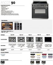 Piano de cuisson STEEL Ascot 90cm 1 four combi steam 