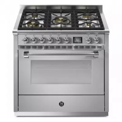 Piano de cuisson STEEL Ascot 90cm AQ9S-4M 1 four combi steam / 5 foyers gaz en finition inox (autres coloris en option)