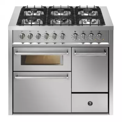 Piano de cuisson STEEL Enfasi 100/3 100cm EQ10FFF-6 3 fours / 6 foyers gaz en finition inox (autres coloris en option)