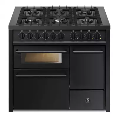 Piano de cuisson STEEL Enfasi 100/3 All Black 100cm EQ10FFF-6 NF 3 fours / 6 foyers gaz