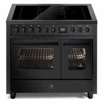 Piano de cuisson STEEL Enfasi 100cm EQ10FF-5FIW NF All Black 1 four multifonction + 1 four traditionnel / 6 foyers induction