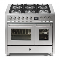 Piano de cuisson STEEL Enfasi 100cm EQ10FF-6 1 four multifonction + 1 four traditionnel / 6 foyers gaz en finition inox