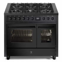 Piano de cuisson STEEL Enfasi 100cm EQ10FF-6 NF All Black 1 four multifonction + 1 four traditionnel / 6 foyers gaz 