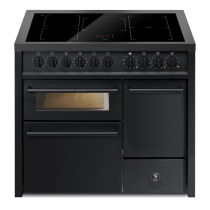 Piano de cuisson STEEL Enfasi 90cm All Black EQ9F-5FIW NF 1 four multifonction / 5 zones induction