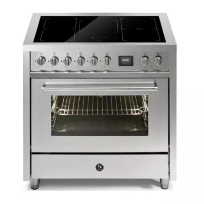 Piano de cuisson STEEL Enfasi 90cm EQ9F-5FIW 1 four multifonction / 5 foyers induction en finition inox (autres coloris en optio