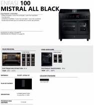 Piano de cuisson STEEL Enfasi Mistral All Black 100cm EQ10FF-4FIKW NF 1 four multifonction + 1 four traditionnel / table de cuis