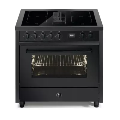 Piano de cuisson STEEL Enfasi Mistral All Black 90cm 1 four multifonction / table de cuisson aspirante