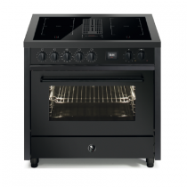 Piano de cuisson STEEL Enfasi Mistral All Black 90cm 1 four multifonction / table de cuisson aspirante