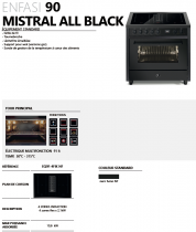 Piano de cuisson STEEL Enfasi Mistral All Black 90cm 1 four multifonction / table de cuisson aspirante