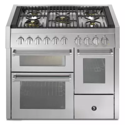 Piano de cuisson STEEL Genesi 100/3 GQ10SFF-4M 100cm 3 fours / 5 foyers gaz en finition inox