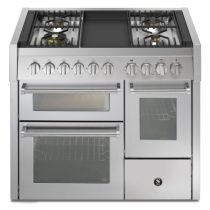 Piano de cuisson STEEL Genesi 100/3 GQ10SFF-4T 100cm 3 fours / 4 foyers gaz + plancha en finition inox