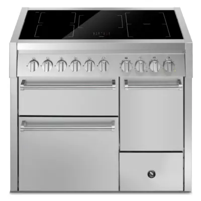 Piano de cuisson STEEL Genesi 100/3 Solid Door GQ10SFF-D-5FI 100cm 3 fours / 5 zones induction en finition inox