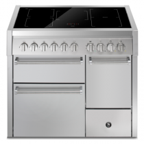 Piano de cuisson STEEL Genesi 100/3 Solid Door GQ10SFF-D-5FI 100cm 3 fours / 5 zones induction en finition inox