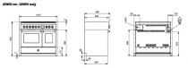 Piano de cuisson STEEL Genesi 100cm 1 four combi steam + 1 four traditionnel