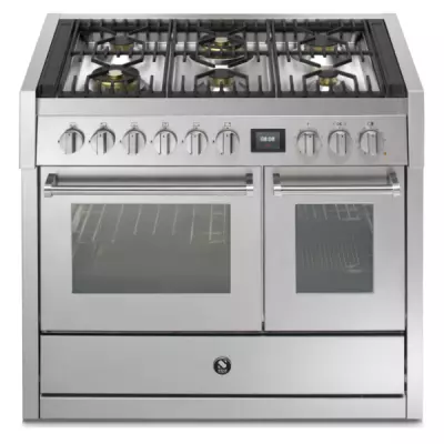 Piano de cuisson STEEL Genesi 100cm GQ10SF-6W 1 four combi steam + 1 four traditionnel / 6 foyers gaz en finition inox 