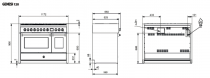 Piano de cuisson STEEL Genesi 120cm 1 four combi steam + 1 four traditionnel