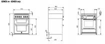 Piano de cuisson STEEL Genesi 70cm 1 four combi steam 