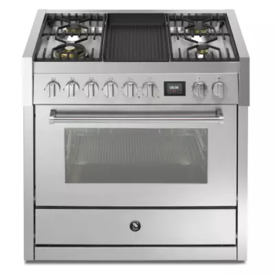 Piano de cuisson STEEL Genesi 90cm GQ9S-4B 1 four combi steam / 4 gaz + barbecue en finition inox (autres coloris en option)