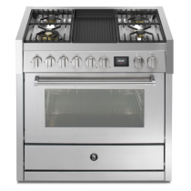 Piano de cuisson STEEL Genesi 90cm GQ9S-4B 1 four combi steam / 4 gaz + barbecue en finition inox (autres coloris en option)