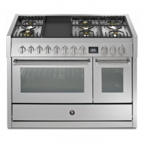 Piano de cuisson STEEL Genesi GQ12SF-6M 120cm 1 four combi steam + 1 four traditionnel / 6 gaz  + plancha en finition inox